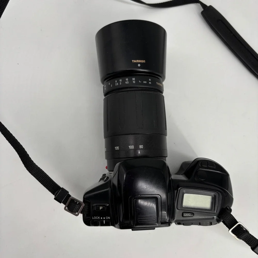 VTG Minolta Maxxum 5xi SLR Camera Black Tamron 80-210mm Lens Bundle